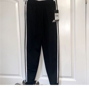 Adidas 3 stripe black joggers girls 14 NWT